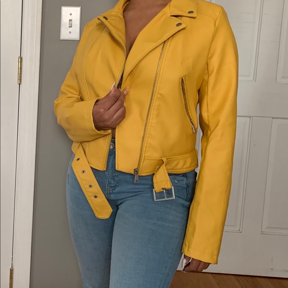 Yellow leather jacket